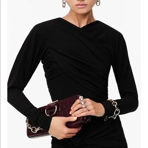 Zara chain trim animal embossed leather  bag